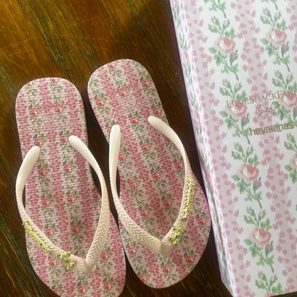 Havaianas/Love Shack Fancy Floral Flip Flops